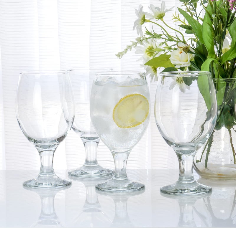 Red Co. Belluno Classic Clear Glasses for Water, Juice, Liquor - Wine Goblets - Set of 4 (13.5 Ounces) - Image 3